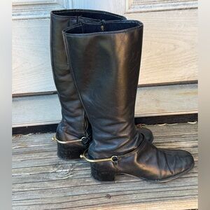 Vintage Fur Lined Women’s Boots Horsebit Tall Leather Boots Women’s 8.5 8 1/2